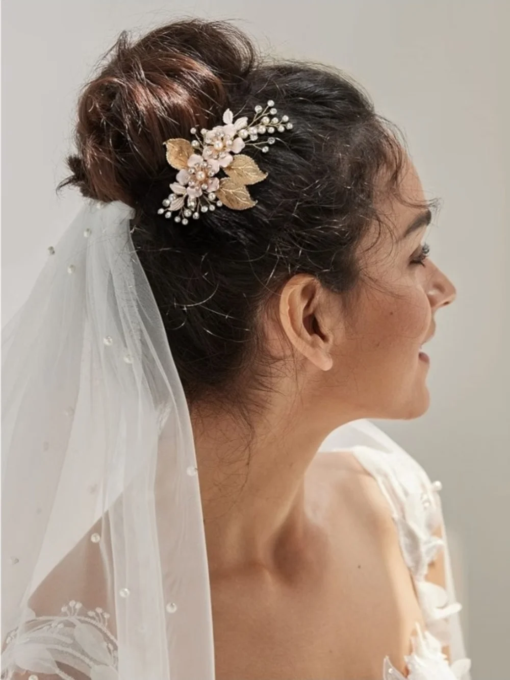 NIB-SWEETV Gold Wedding Hair Comb-Handmade Bridal Hair Clip Hair Accessories